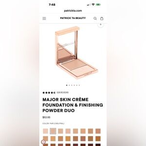 Patrick Ta Major Skin Crème Foundation & Finishing Powder Duo $52 NIB FAIR 2